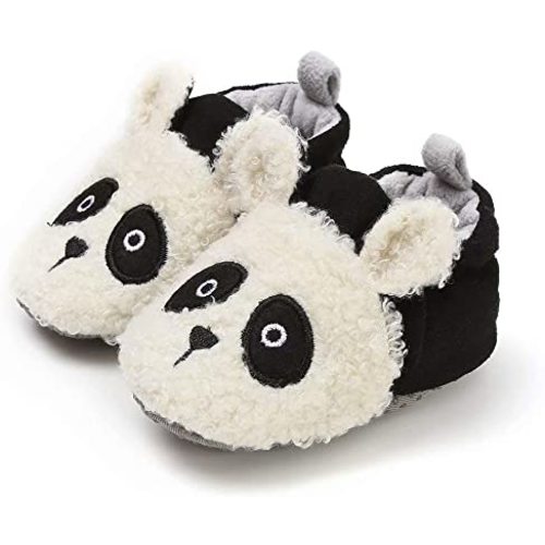 YWY Infant Baby Cozy Fleece Slippers with Non Skid Bottom Newborn Boys Girls Winter Warm Socks Booties Stay On Crib House Shoes