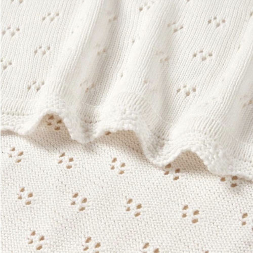 Soft And Skin-Friendly White Hollow Out Baby Blanket Love Valentine
