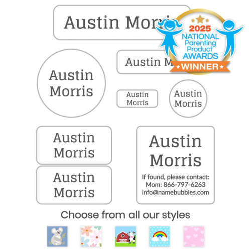 Custom Mega Daycare Labels Pack For Kids | Name Bubbles