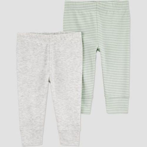 Carter's Just One You®️ Baby Boys' 2pk Pants - Gray/Navy Blue 3M: Slim Fit, Full Waistband Elastic, Pull-On Style, Ankle Length