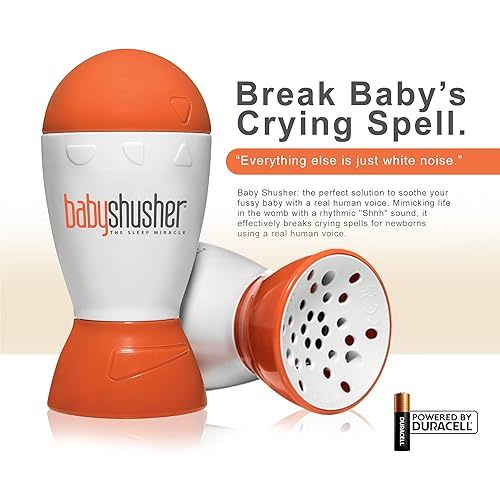 Baby Shusher | Portable Sound Machine for Babies | Baby Sleep Soother | Soothing Shush | White Noise | Adjustable Timer | Travel | Registry Gift | Baby Shower | Attaches to Stroller or Crib