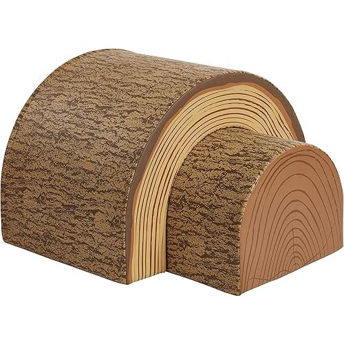 ECR4Kids SoftZone Tree Tunnel and Climber, Toddler Playset, Chocolate, 2-Piece