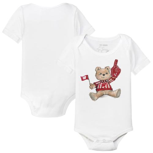 Wisconsin Badgers Tiny Turnip Infant Teddy Bodysuit - White