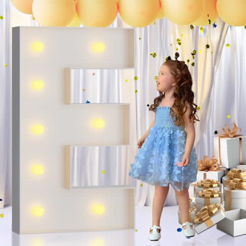 imprsv 3FT Marquee Letters, Mosaic Light Up Letters for Birthday Baby Shower Wedding Engagement Party Backdrop Decor, Large Marquee E for Party Decorations