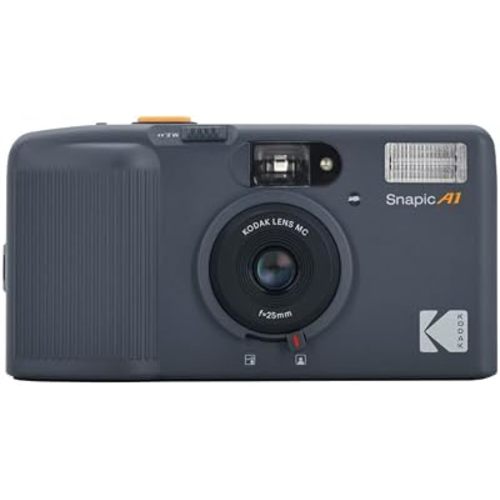 KODAK Snapic A1 35mm Film Camera 35mm, Reusable, 2-Zone Focus, Lightweight, Compact (Rhino Grey) (Film & AAA Battery are not Included)