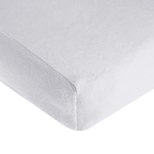 TL Care Heavenly Soft Chenille Fitted Crib Sheet 28" x 52", Warm and Cozy Neutral Chenille Sheet, White, for Boys and Girls, Fits Crib and Toddler Bed mattresses