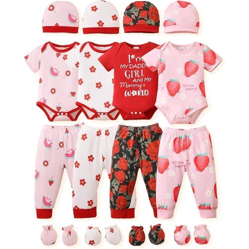 NZRVAWS Newborn Baby Boy Girl Clothes Unisex Preemie Infant Must Have Pants Set Outfits 0-18 Months 20 Pcs Essentials Gift