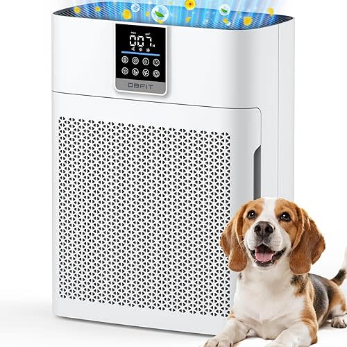 Air Purifiers for Home Large Room up to 2180 Sq Ft, DBFIT HEPA Air Purifier with Washable Nylon Pre-Filter, PM2.5 Air Quality Sensor, Air Cleaner for Pet Hair, Odor, Smoke, Dust, Pollen AP2410