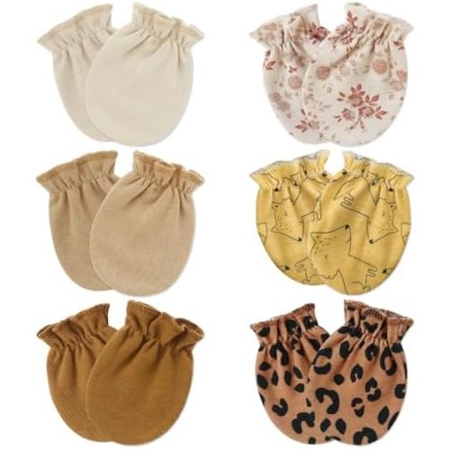 Baby Mittens 0-6 Months No Scratch 100% Cotton Gloves for Newborn Boys Girls