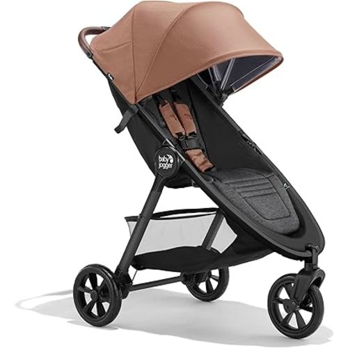 Baby Jogger City Mini GT3 All Terrain Stroller with Forever Air Rubber Tires and All Wheel Suspension with Magnetic Buckle and No-Rethread Harness, Height-Adjustable Handlebar, and Foot Brake
