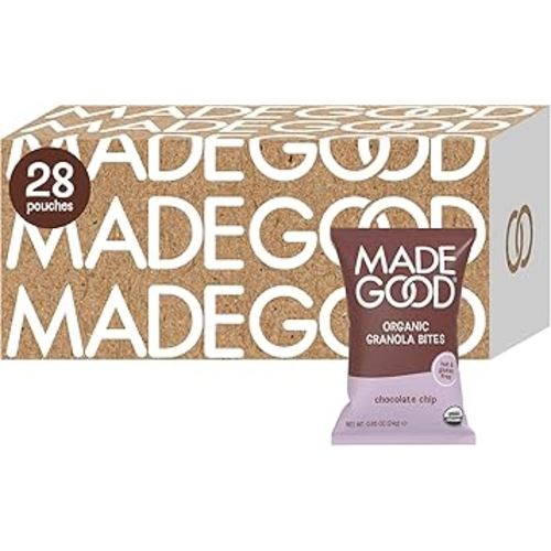MadeGood Chocolate Chip Granola Bites, 28 Count, Organic and Delicious Snacks