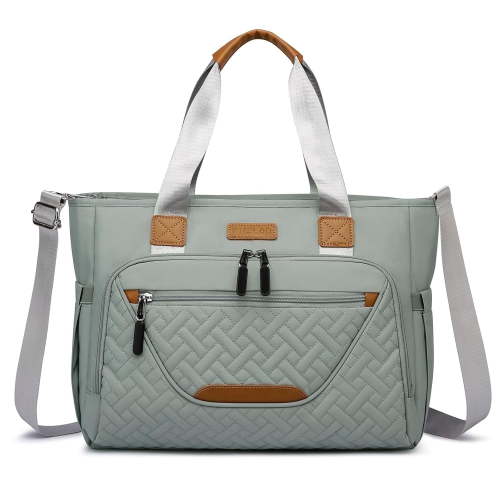 DEFAHN Baby Bag,Diaper Bag with 15 Pockets , Large Capacity Diaper Bag Tote,Waterproof Baby Diaper Bag for Mom and Dad, Multifunction Travel Tote Diaper Bags (Gray)