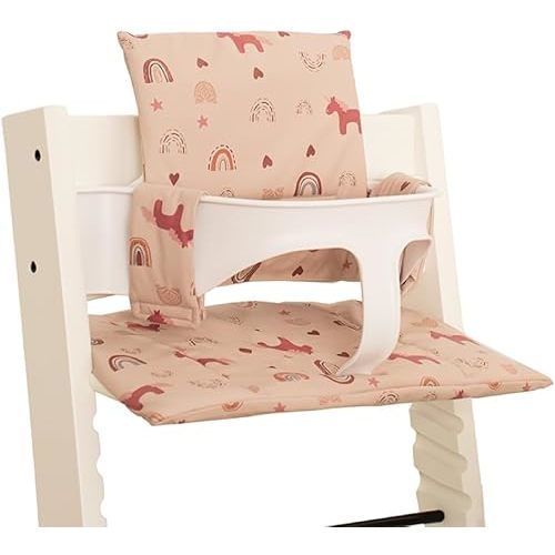 Baby Cushion Set for Stokke Tripp Trapp Soft and Comfort Stokke High Chair Cushion for Infant, Toddler High Chair Accessories Easy to Clean and Install, DJ Pink