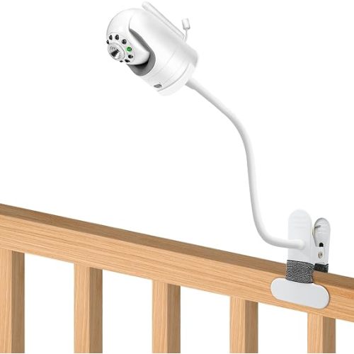 AOZTSUN Flexible Clip clamp Mount Compatible with Infant Optics DXR-8 and DXR-8 PRO Video Baby Monitor Camera 15.7 inches Flexible Long Gooseneck Arm, Baby Monitors Holder for Crib Baby Camera Stand