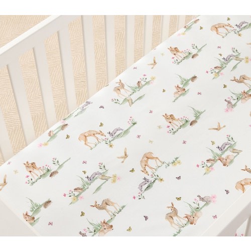 AERIN Fawn Organic Cotton Crib Fitted Sheet