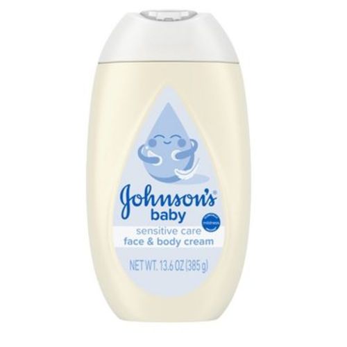 Johnson's Sensitive Care Baby Face & Body Cream for Dry and Sensitive Skin - Lightly Scented - 13.6 fl oz
