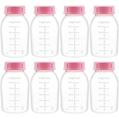 Maymom Breast Pump Bottle Compatible with Medela Pump in Style MaxFlow, Freestyle, Swing Maxi Pump, Maymom Breastshields; Compatible with Ameda Mya Joy, Finesse and Purely Yours Pumps; 8pc/pk