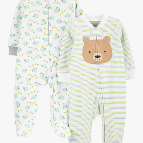 Simple Joys by Carter's Baby Neutral 2-Pack Cotton Footed Sleep and Play