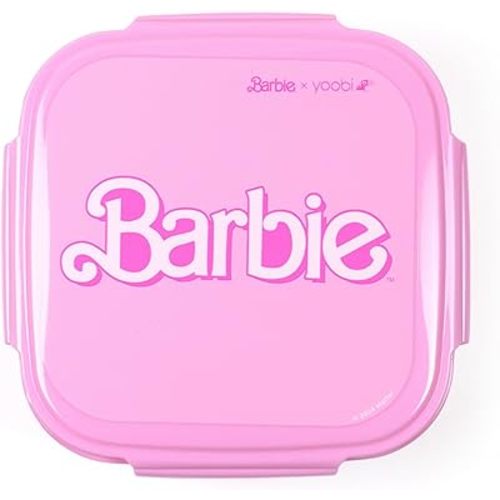 Yoobi Barbie X Pink Bento Box & Ice Pack – 3 Compartment Lunch Box, Dishwasher & Microwave Safe Food & Snack Container for Kids & Tweens – BPA & PVC Free Leakproof
