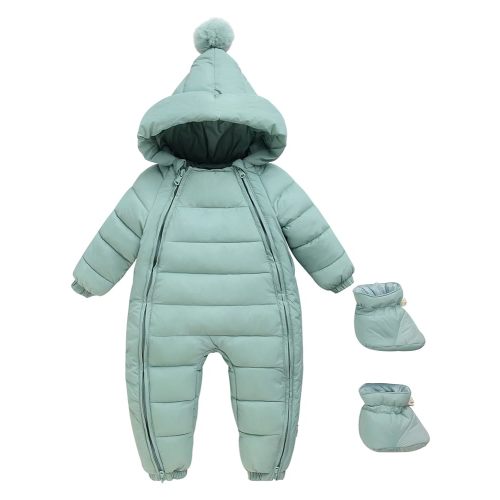 Happy Cherry Baby Girls Boys Warm Snowsuit Jumpsuit Down Coat Romper Padded Onesie