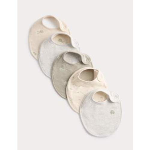 5 Pack Cotton Rich Frog Print Bibs