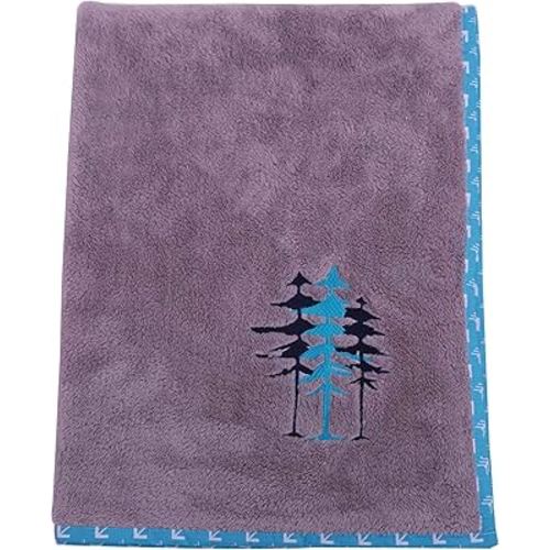 Bacati Woodlands Boys Grey Plush Blanket, Aqua/Navy/Grey (WANGGRBLK)