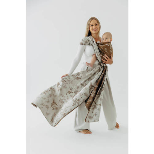 Baby Wrap, Jacquard Weave (100% cotton) - HERBARIUM - RAINDROPS - size L