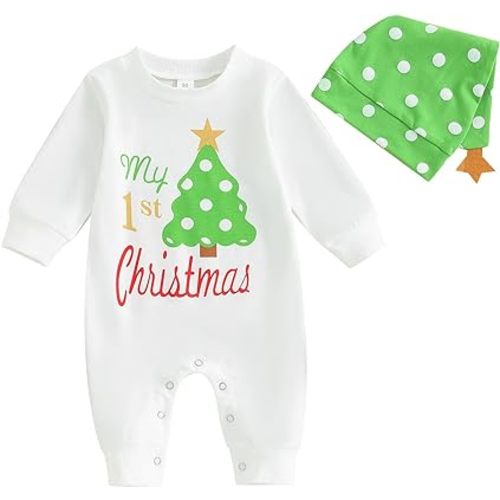 2Pcs Neutral Outfits Newborn Baby Boy Girl Pumpkin Romper Jumpsuit My 1st Halloween Clothes with Hat