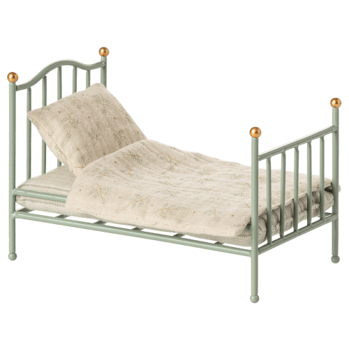 Vintage single bed, Mouse - Mint