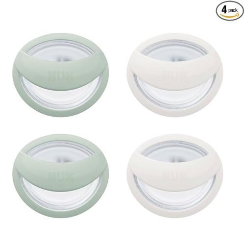 NUK Perfect Match Silicone Newborn Pacifier, for Ages 0-6m, 4 Pack, Green & White