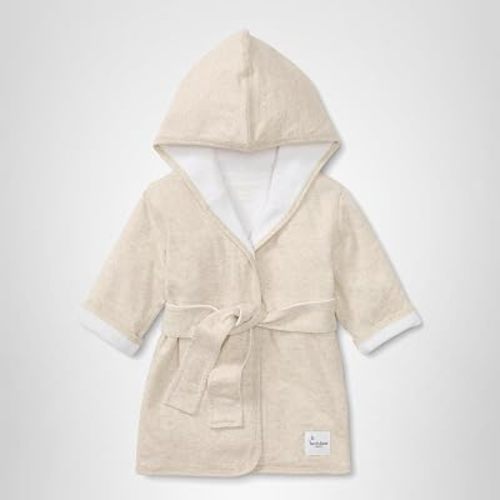 Burt's Bees Baby Hooded Robe Organic Terry Bathrobe, Newborn Bath Essentials, Unisex Boys and Girls