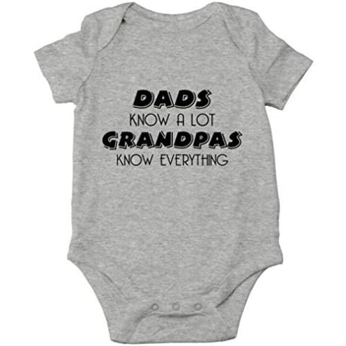AW Fashions Dads Know A Lot, Grandpas Know Everything Baby Bodysuit Newborn Clothes Cute Boy Outfits