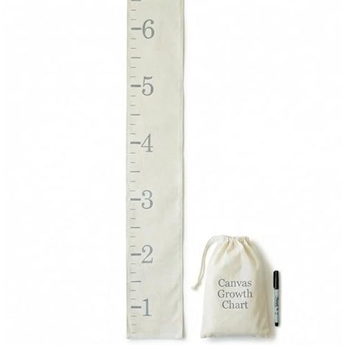 Growth Chart for Wall - Canvas Fabric Natural Color - Big Brother Big Sister Gift Children Height Chart Measure Childs Growth Kids Room Decor Nursery Wall Ruler and Pen