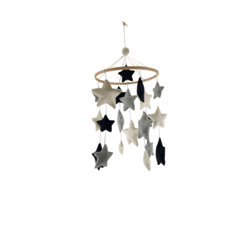 Nivas Stars Crib Mobile, Monochrome