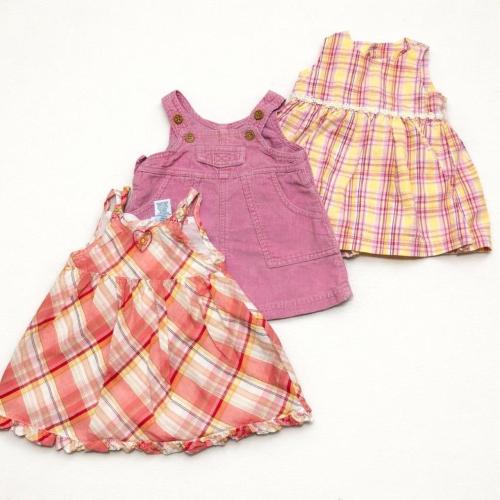 BabyGirl 3-6M Spring Plaid Corduroy Dress Bundle Lot...