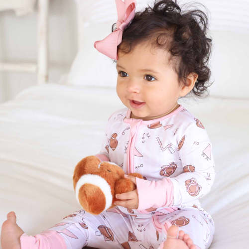 Tiny Touchdowns Convertible Zip Romper | Pink