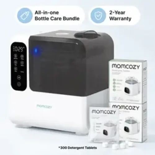 Momcozy DeepClean D8 Bottle Washer, Sterilizer & Dryer - with 300 Detergent Tablets, Precision Cleaning | 8 Bottles Capacity, Rotary Jets for Hard-to-Reach Pump Parts, TargetWash Tech for Complex Feeding Accessories, Self-Clean - TikTok Shop