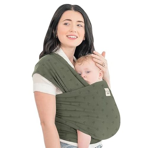 KeaBabies Baby Wrap Carrier - All in 1 Original Baby Carrier Newborn to Toddler Sling, Easy to Wear, Hands Free Bonding, Lightweight, Breathable Infant Wraps (Forest Berries)