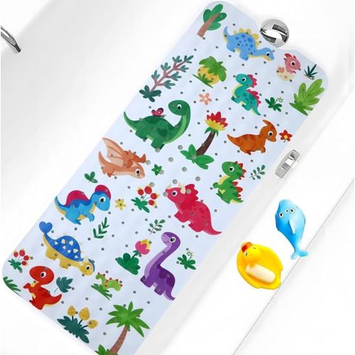 Baby Bath Mat for Tub Non Slip Kids Bathtub Mat Extra Long 40X16 Inch Toddler Bath Tub Shower Mat Anti Slip with Suction Cups & Drain Holes, Machine Washable (Under the sea)