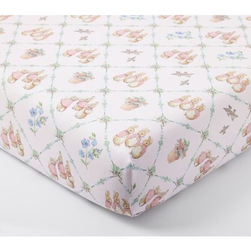 Peter Rabbit™ Flopsy™ Lattice Organic Cot Fitted Sheet | Pottery Barn Kids AU