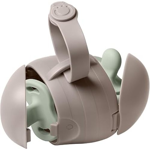 Ubbi On-The-Go Dual Pacifier Holder, Baby Pacifier Case with Strap, Keeps Pacifiers Clean and Separated, Travel Diaper Bag Accessory for Newborns, Taupe
