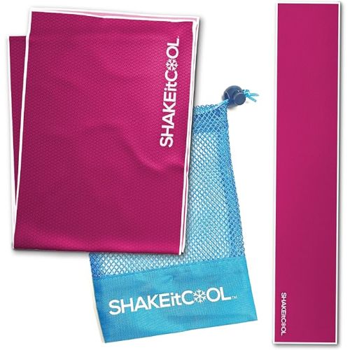 Original Cooling Towel – Be Cool in Style - Heat Relief, Soft, Lightweight, Sun Protection, Easy Clean - Perfect for Biking, Running, Yoga, Gym, Gardening - Berry