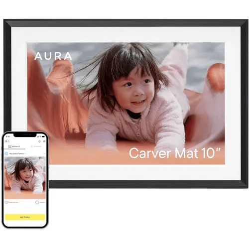 Aura Digital Picture Frame - 10.1" HD Mat Display | Wirecutter's Best Digital Frame for Gifting | Text Photos Directly to Your Frame from Anywhere | Quick & Easy Setup Over WiFi - Free App | No Fees
