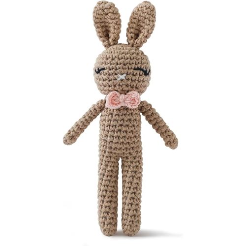 Crochet Sensory Rattle for Baby Early Development - Amigurumi Grip Toy - Soft Cotton Texture Shaker for Fine Motor Skills & Tactile Play - Newborn Essentials