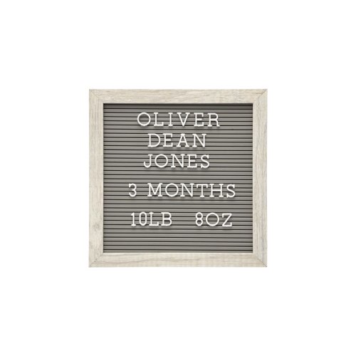 Little Pear Letterboard Set, Includes 188 Letters & Numbers, 10" x 10", Perfect Message Board for Home or Nursery, Baby Announcement, Gray