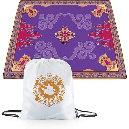 Picnic TIME Disney Princess Aladdin Impresa Picnic Blanket, Lightweight Beach Blanket, Machine Washable, (Purple)