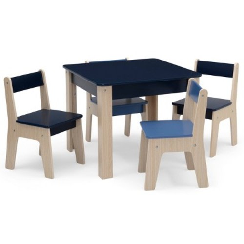 GapKids by Delta Children Table and Chair Set - Greenguard Gold Certified - 5pc, Color: Navy