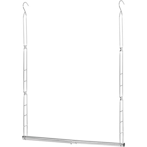 STORAGE MANIAC Hanging Closet Rod, Adjustable Width and Height Closet Hanging Organizer, Space-Saving Clothes Hanging Bar, Closet Extender Hanging Rod Double Closet Hanging Rod, 1 Pack Chrome
