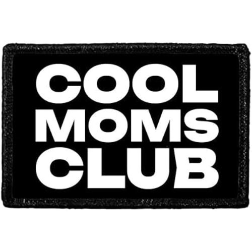 Cool Moms Club | Hook and Loop Attach for Hats, Jeans, Vest, Coat | 2x3 in | by Pull Patch