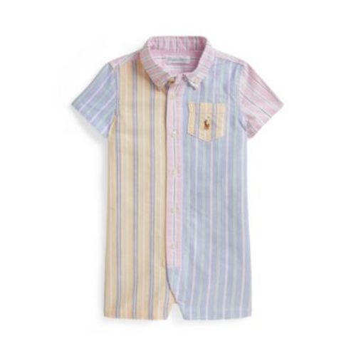 Baby Boys' Oxford Fun Button-Down Collar Shortall